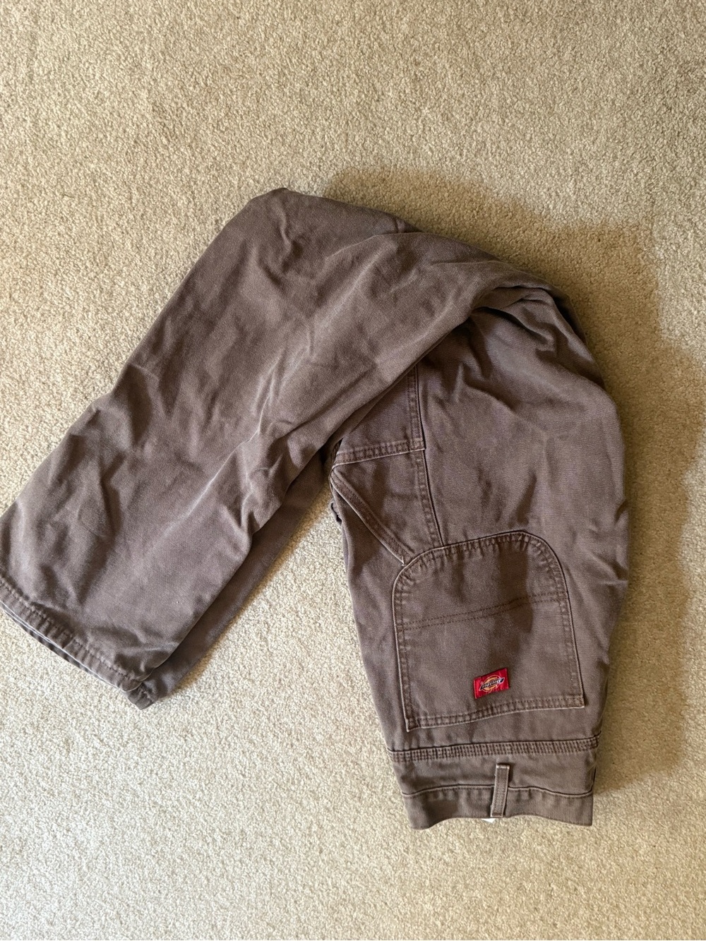 Dickies Men's Brown Cargo Work Pants with Pocket Patch